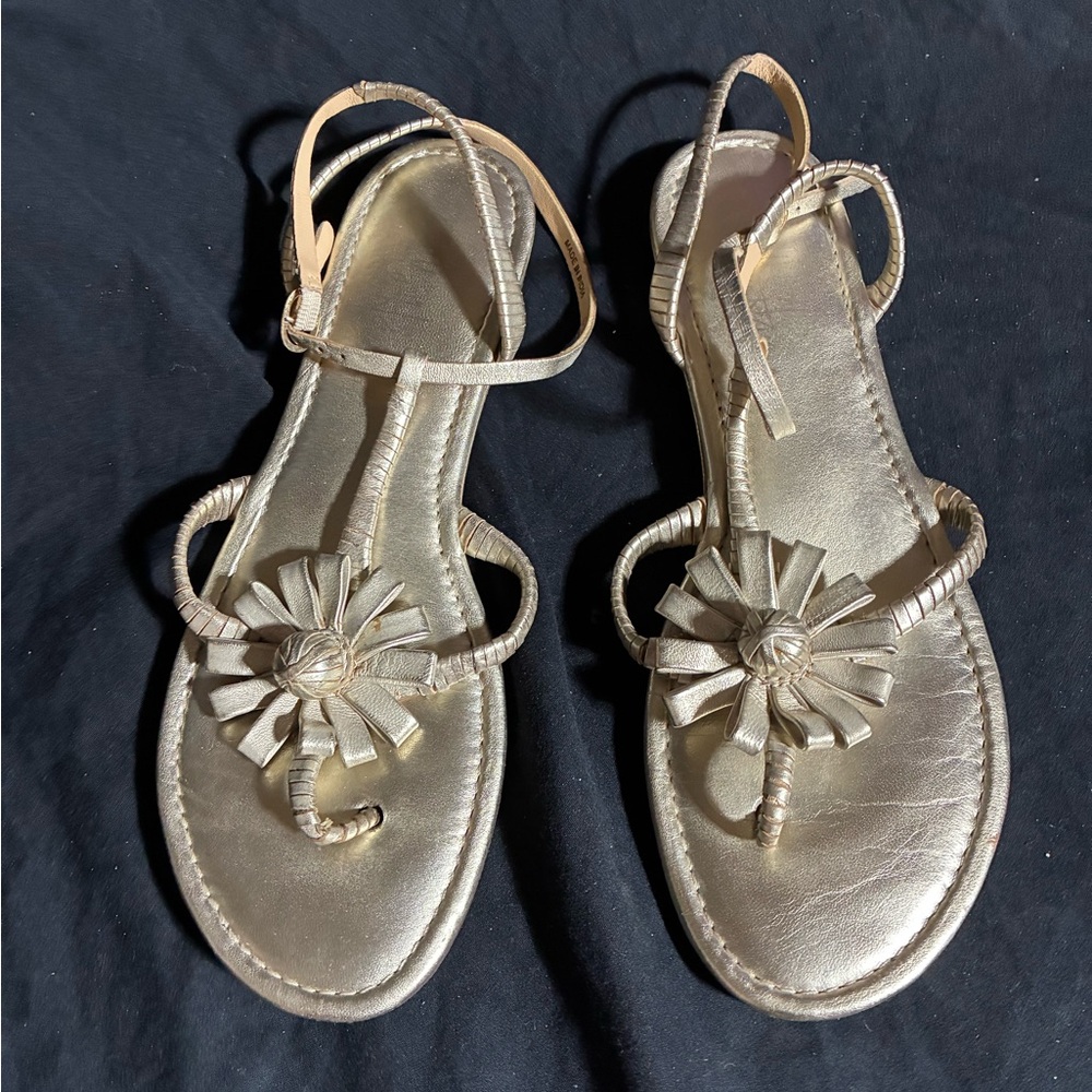 Cole Haan Gold Floral Sandals